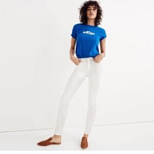 Madewell 9" High-Rise Skinny Jeans in Pure White